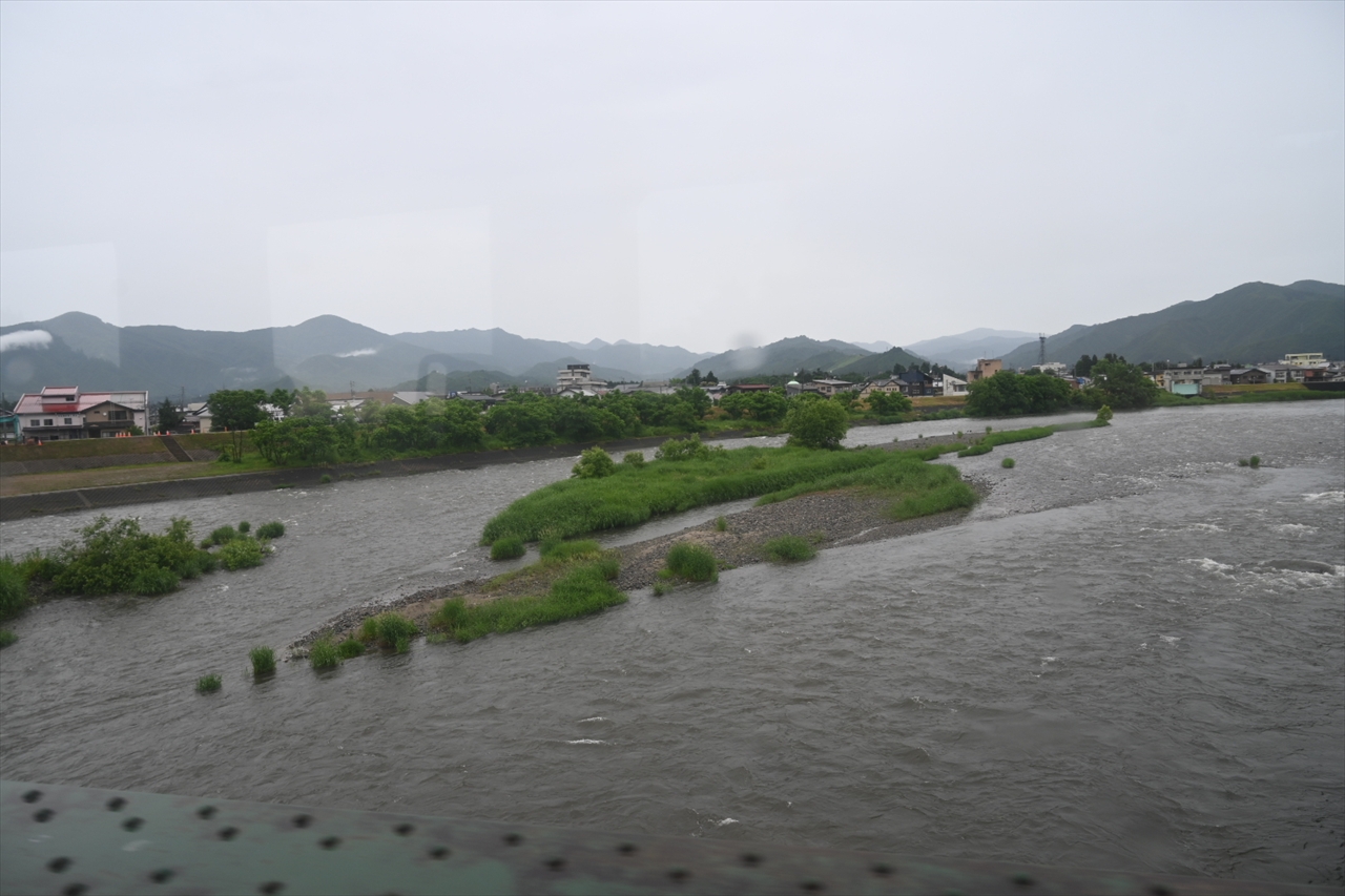 増水した川 増水した川